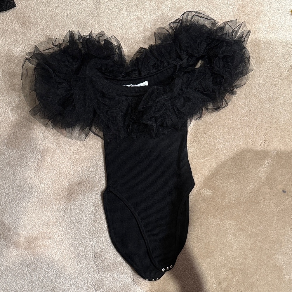Zara body suit black Top size small NWT